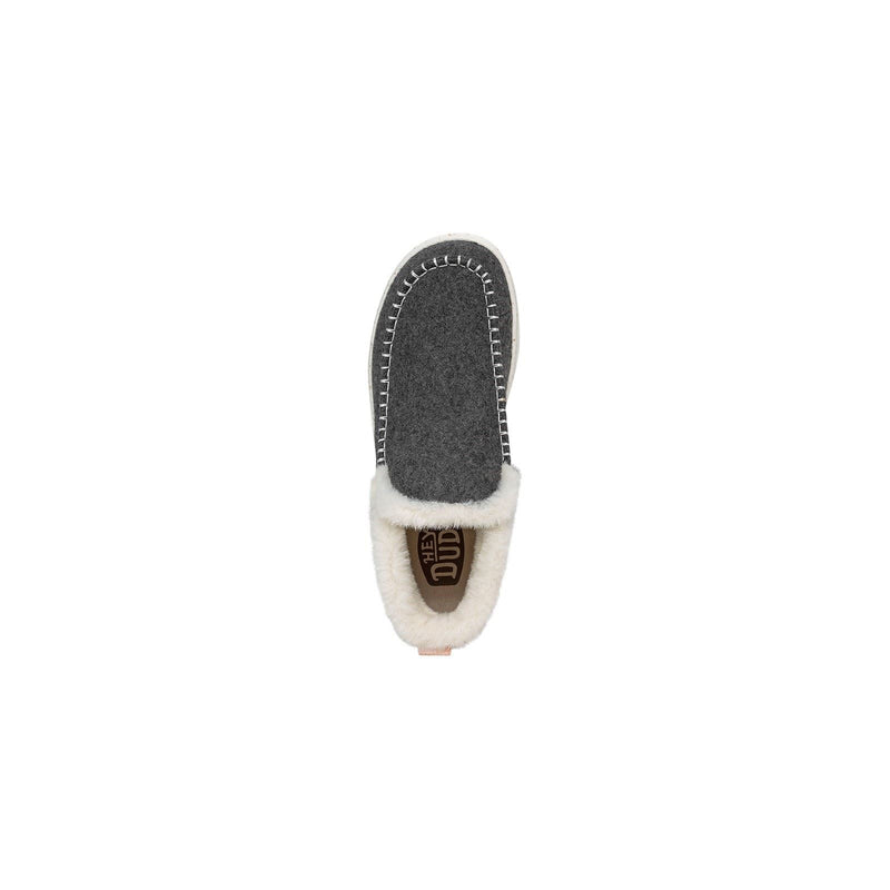 HEYDUDE Denny Wool Faux Shearling Polyester Women's Grey Boots