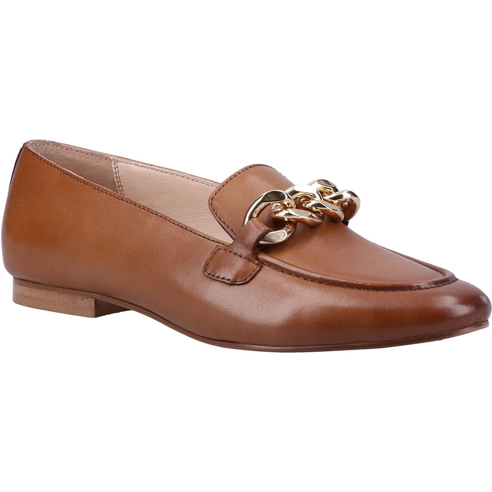 Hush Puppies Harper Chain Leather Women's Tan Loafers