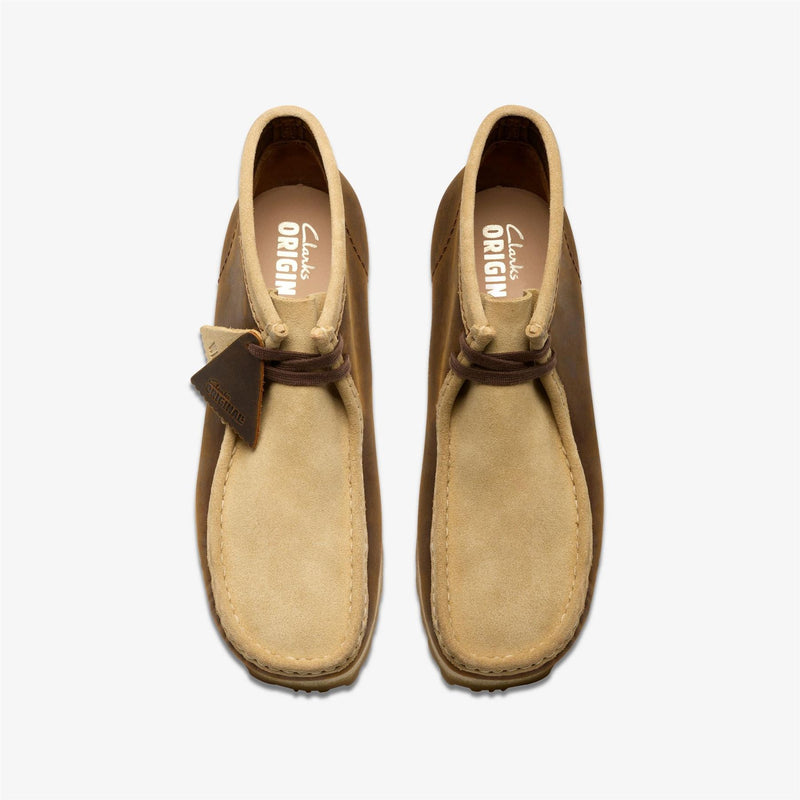 Clarks Originals Wallabee RB Combi Leather Men's Beeswax Brown Boots