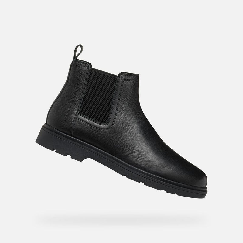 Geox Spherica EC1 C Tumble Leather Men's Black Boots