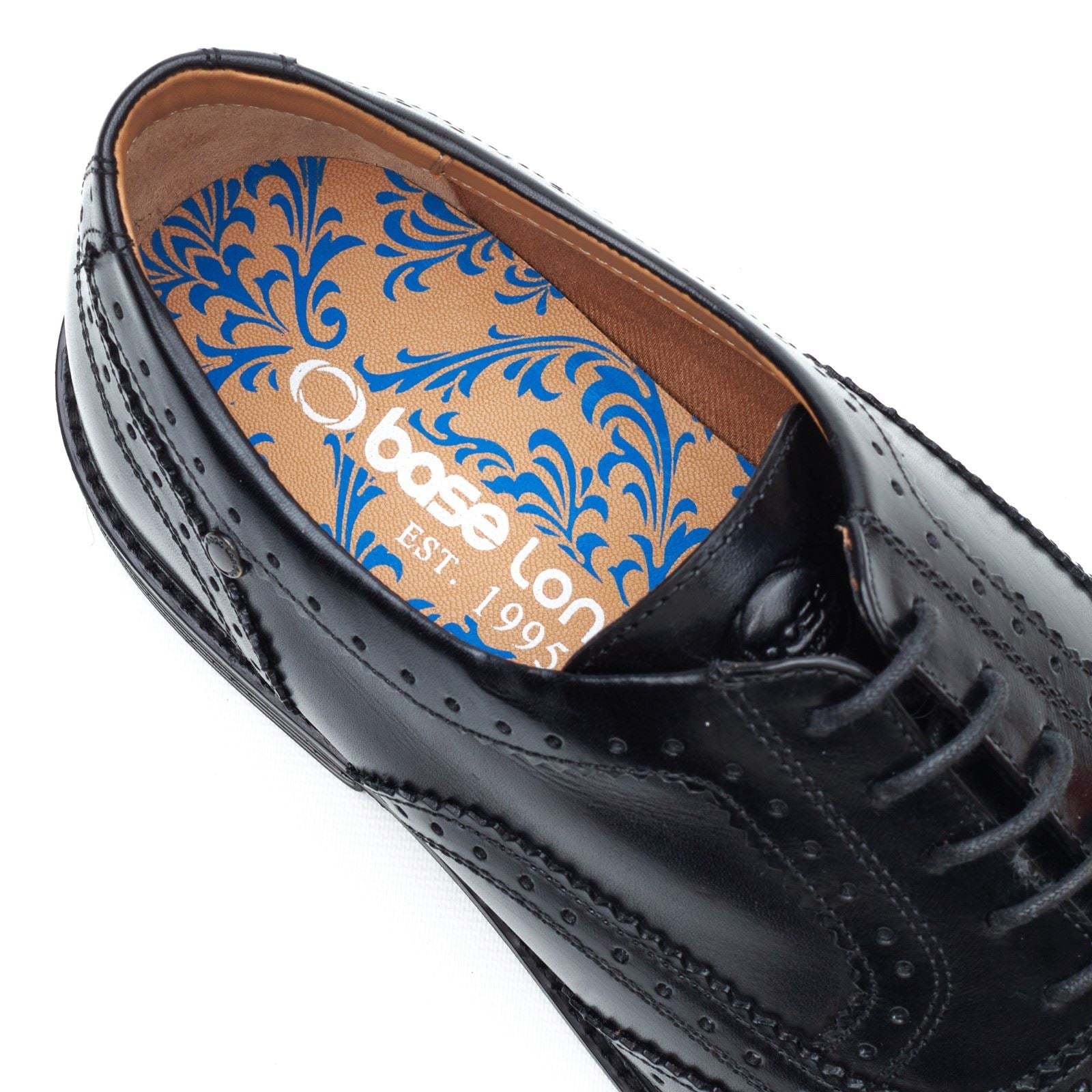 Base London Clarence Leather Men's Black Brogues Shoes