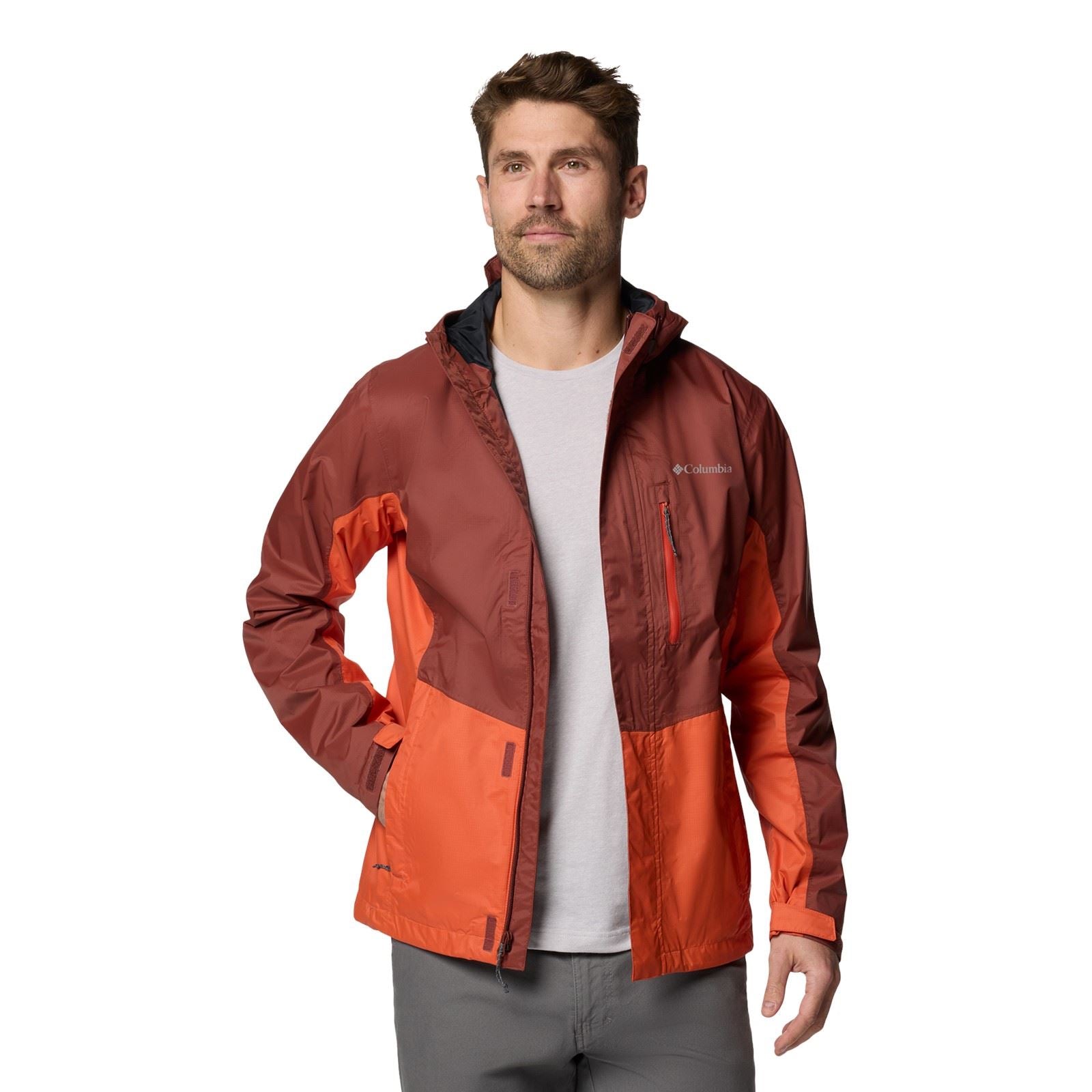 Columbia Pouring Adventure III Jacket Men's Red Rain Jacket