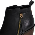Dune Paicing Leather Women's Black Heeled Ankle Boots