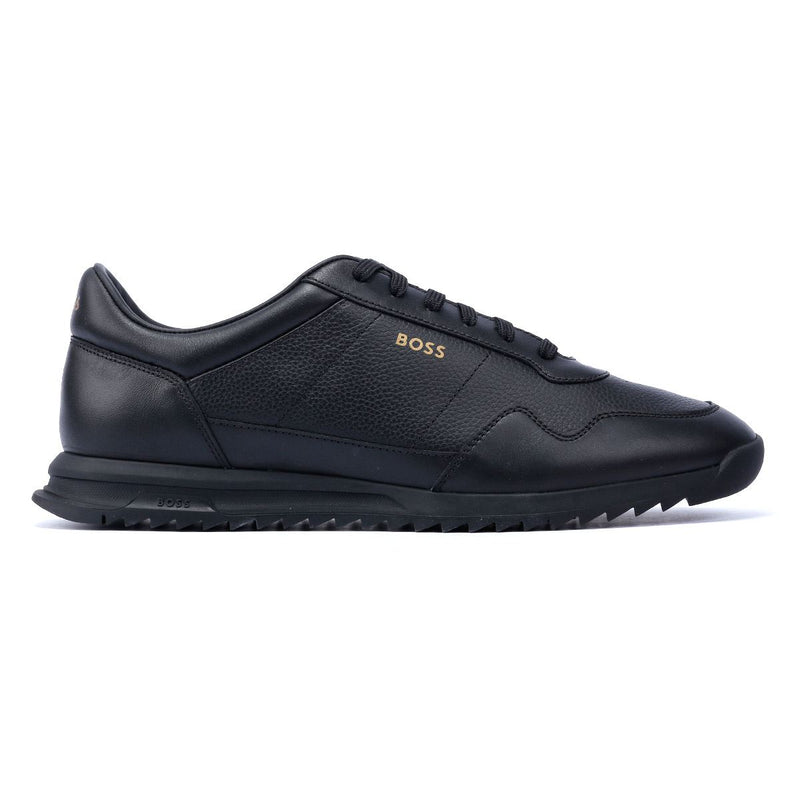 Boss Zayn Low Leather Men's Black/Gold Sneakers