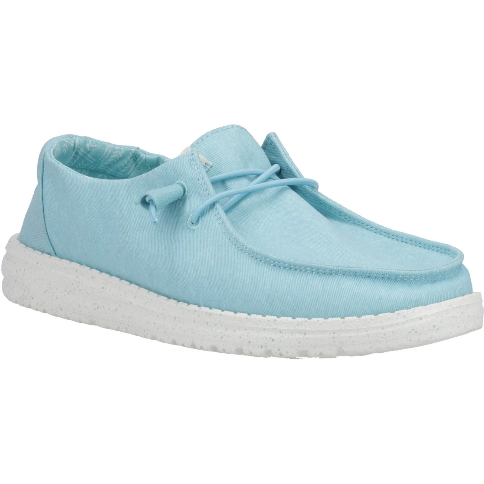 HEYDUDE Wendy Canvas 100% Cotton Women's Turquoise Shoes