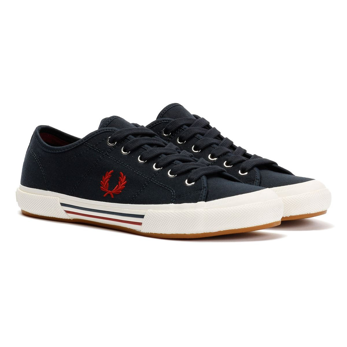 Fred Perry B708 Vintage Tennis Canvas Men's Navy/Red Sneakers