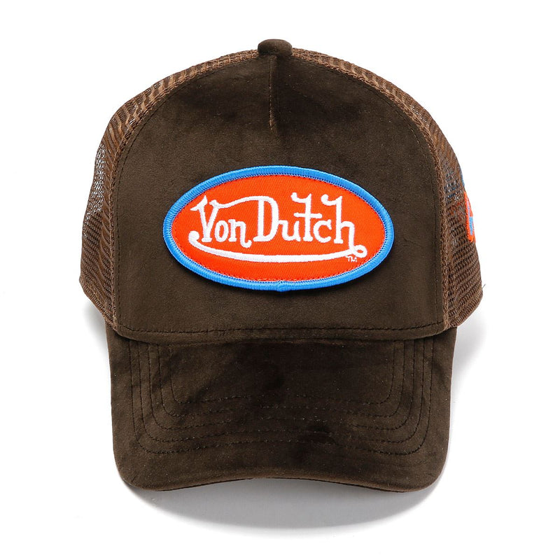Von Dutch Velvet Trucker Brown/Red/Blue Caps
