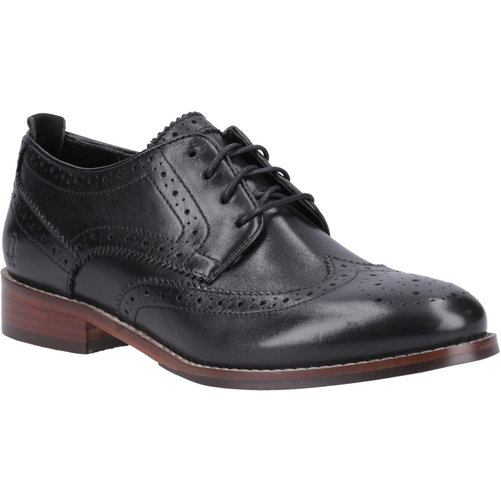 Hush Puppies Natalia Leather Women's Black Brogues Shoes