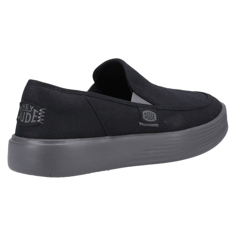 HEYDUDE Sunapee Canvas 100% Cotton Men's Black/Charcoal Loafers