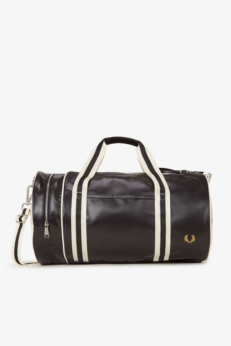 Fred Perry Classic Barrel Polyester Black/Ecru Cross Bag
