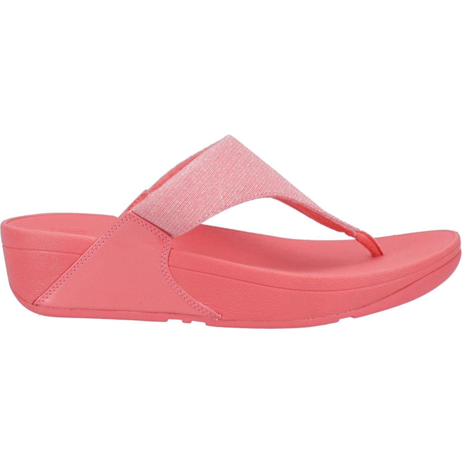Fitflop Lulu Shimmerlux Polyester Women's Rosy Coral Sandals