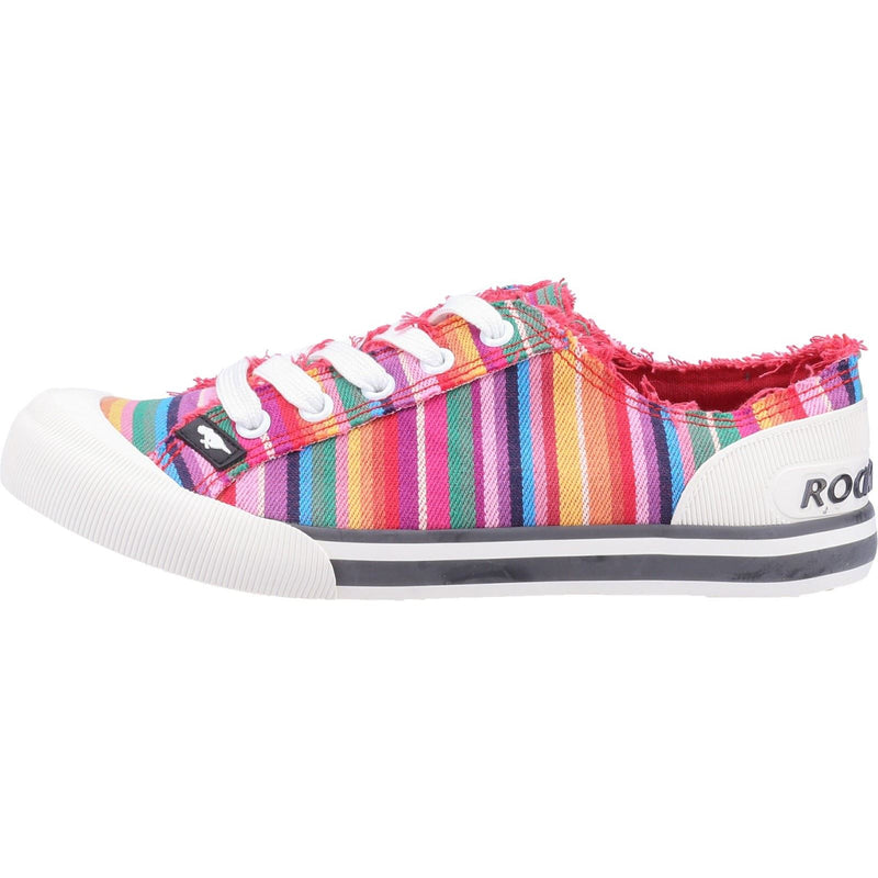 Rocket Dog Jazzin Eden Stripe Cotton Women's Red Multi Sneakers