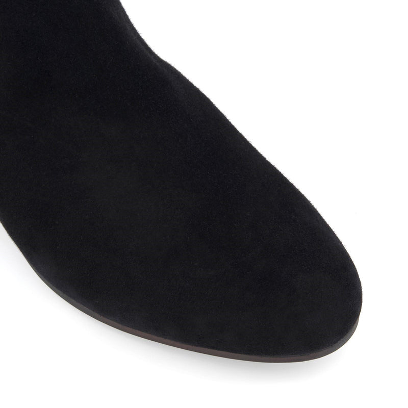 Dune Pippie Leather Women's Black Heeled Ankle Boots