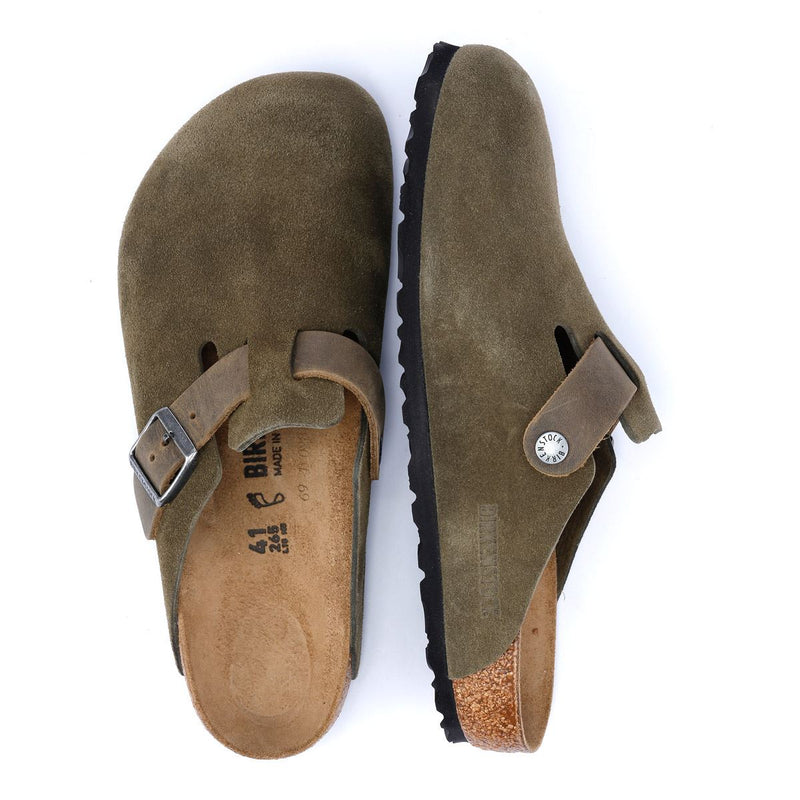 Birkenstock Boston Suede Thyme Clogs