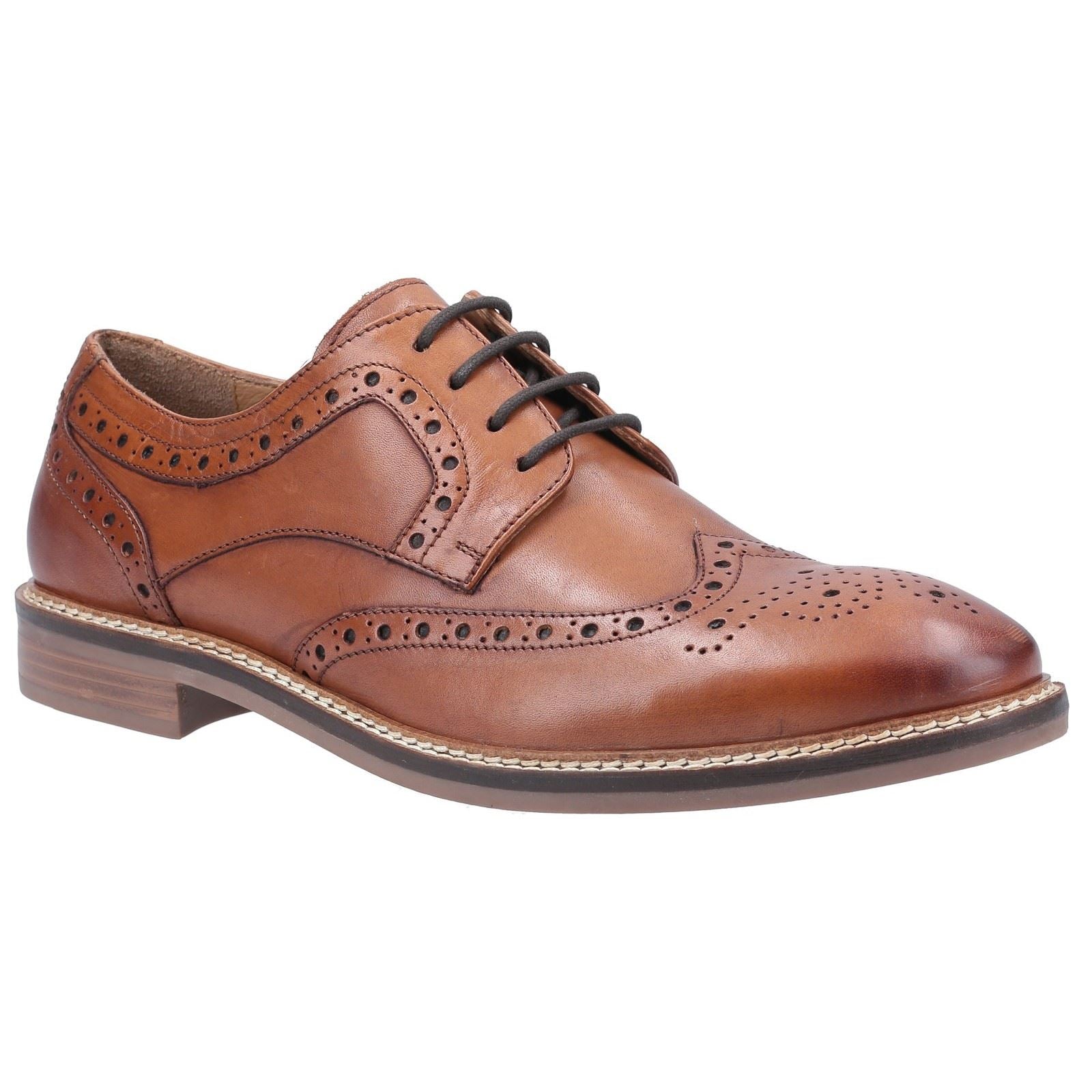 Hush Puppies Bryson Leather Men's Tan Brogues Shoes