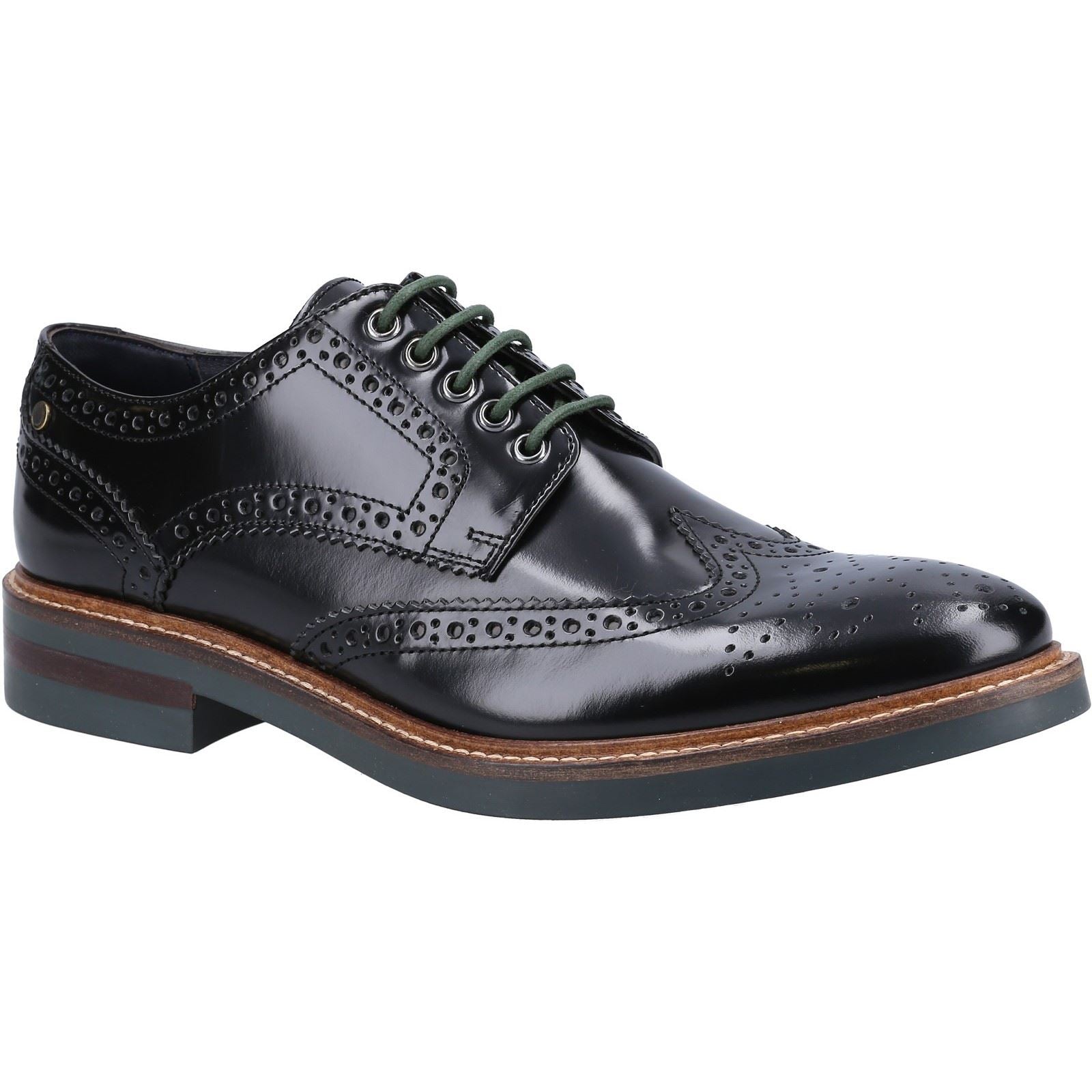Base London Woburn Excel Leather Men's Black Brogues Shoes