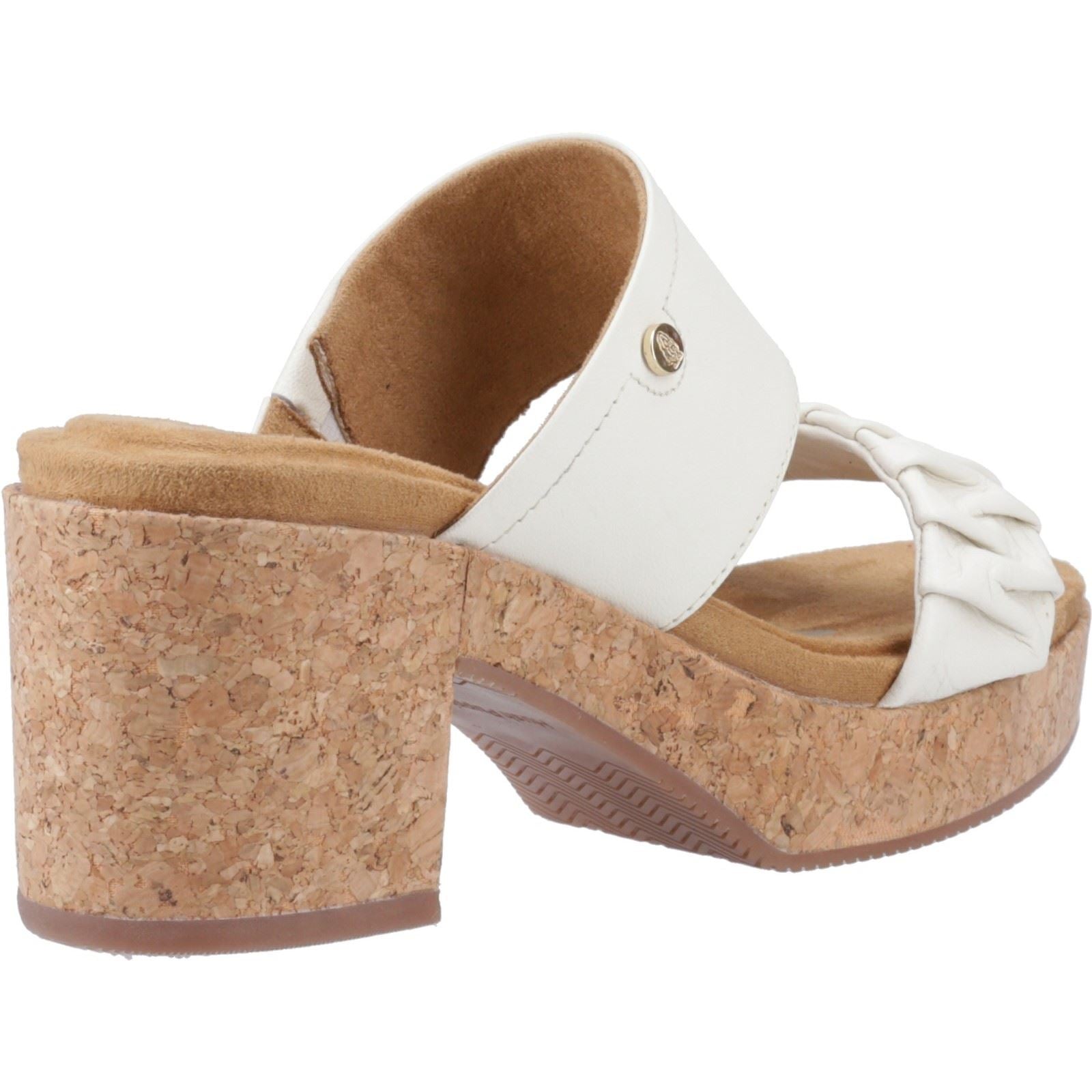 Hush Puppies Poppy Leather Women's Cream Heels