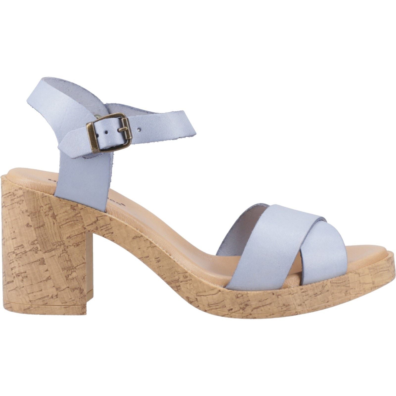Hush Puppies Georgia Cork Leather Women's Blue Heels