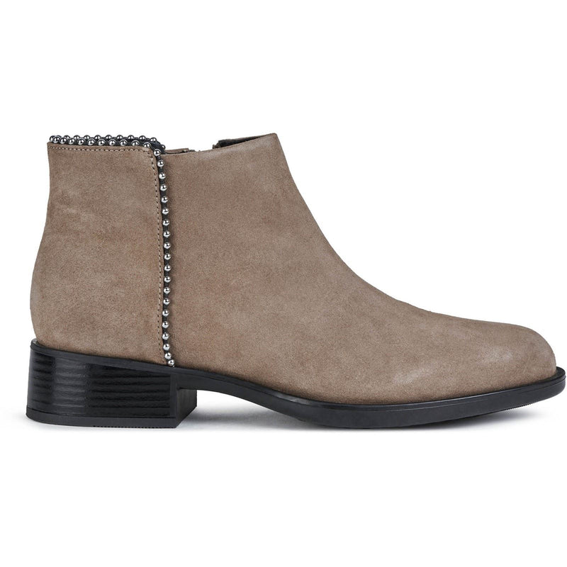 Geox Resia 100% Leather Bovine Suede Women's Dark Beige Boots