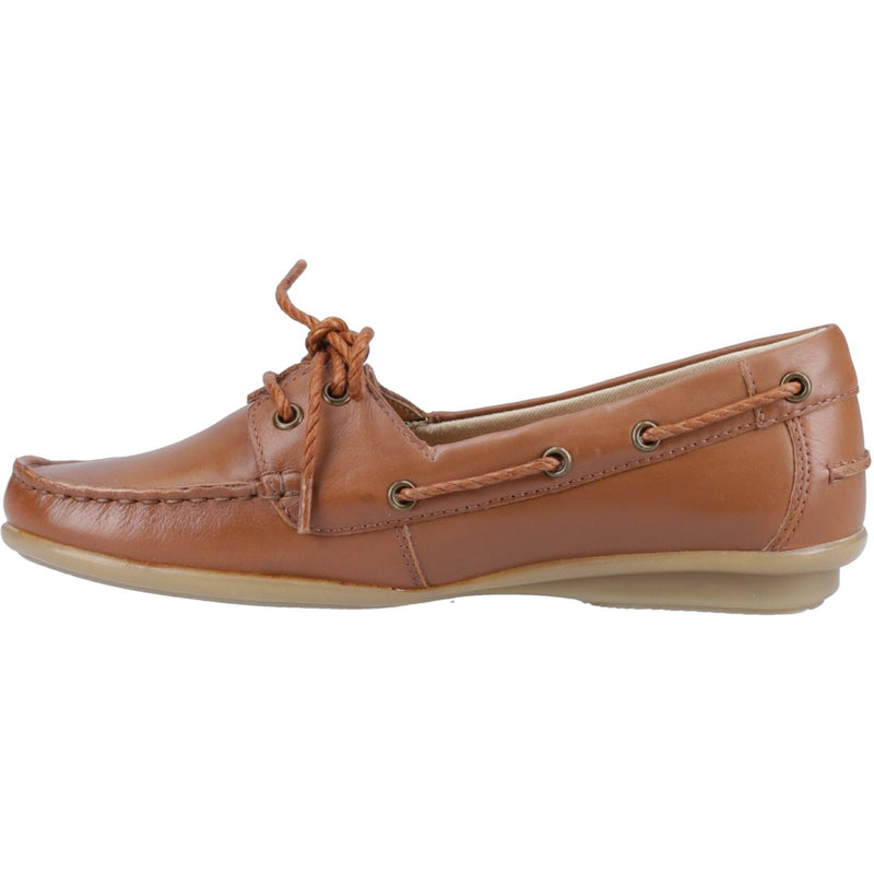Hush Puppies Irene Leather Women's Tan Boat Shoes