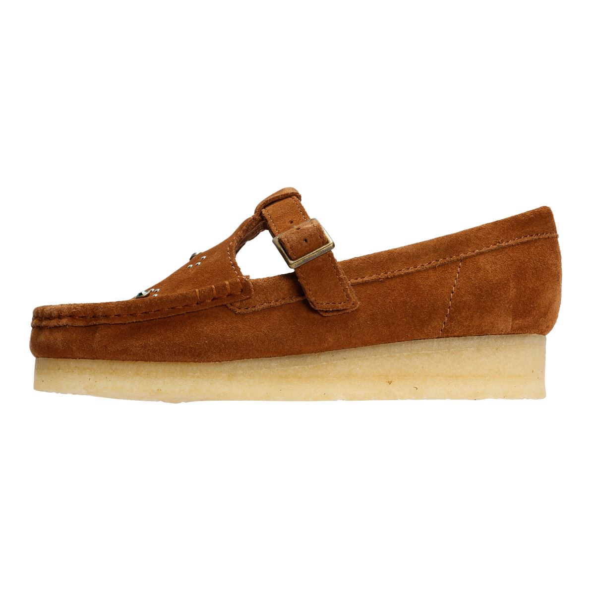 Clarks Originals Wallabee T Bar Suede Women's Brown Shoes