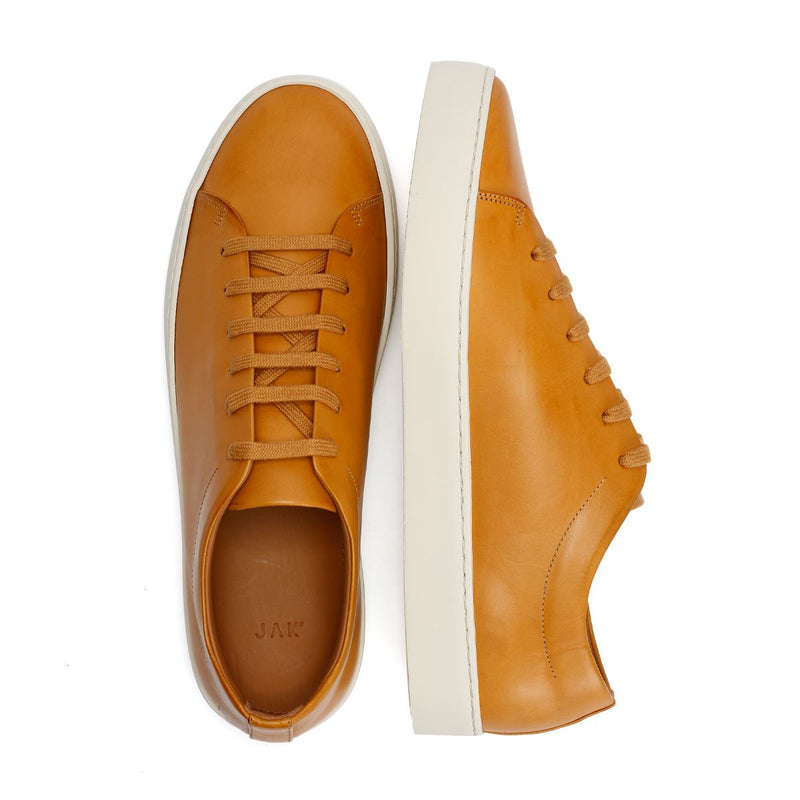 JAK Royal Leather Men's Tan Sneakers