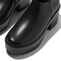 FitFlop Platfforms Heeled Short Leather Women's Black Boots