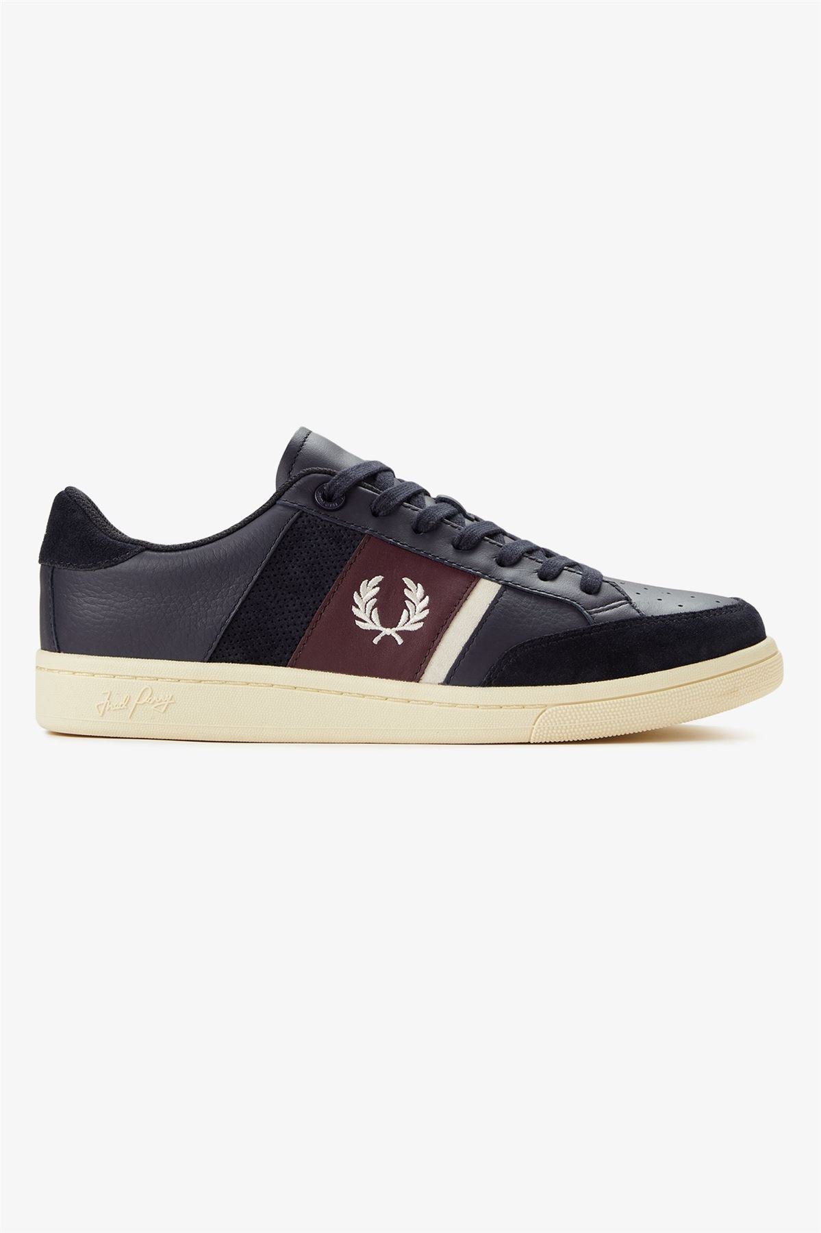 Fred Perry B725 Leather Suede Men's Navy/Ecru/Oxblood Sneakers