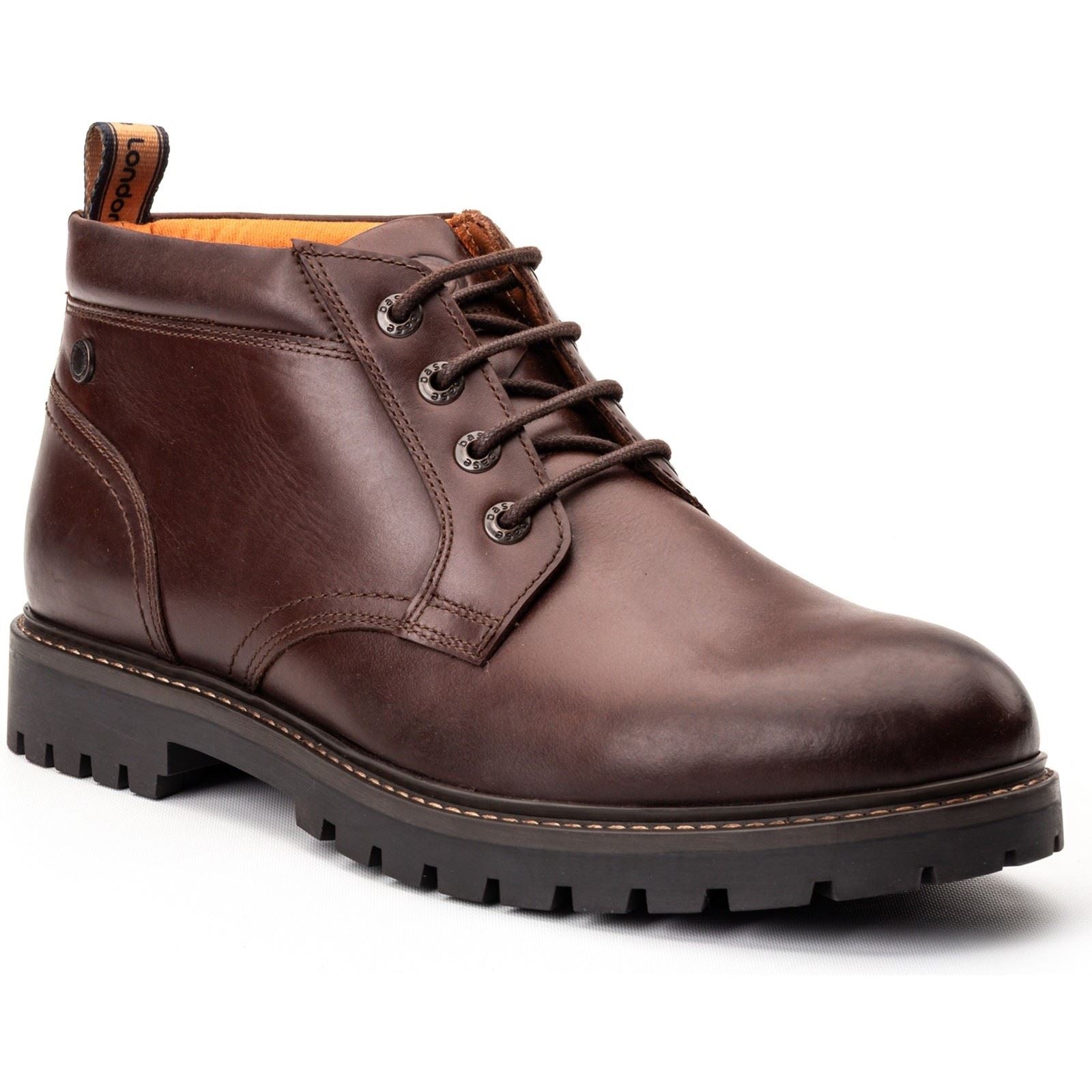 Base London Cobalt Leather Men's Brown Ankle Boots