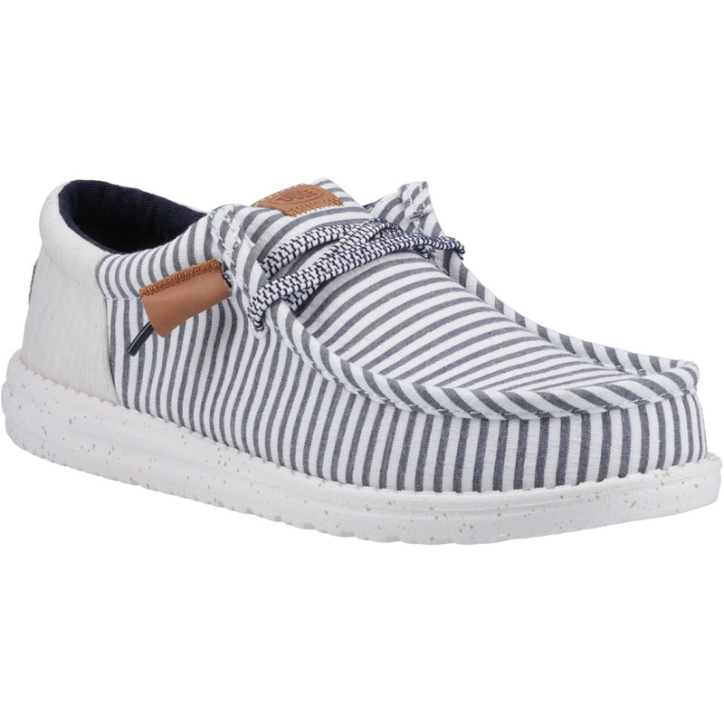 HEYDUDE Wally Funk Nu Prep Cotton Men's Princess Blue/Wood Ash Moccasins Shoes