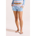 Juicy Couture Velour Stripe Booty Short Polyester Women's Blue Mid-Length Shorts