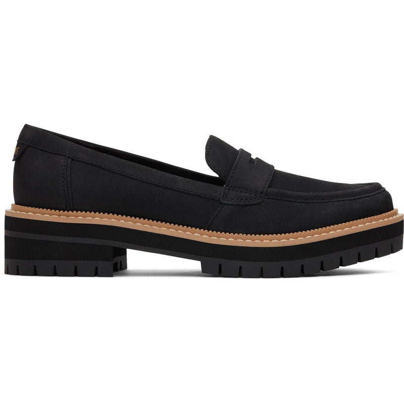 TOMS Cara Leather Women's Black Loafers