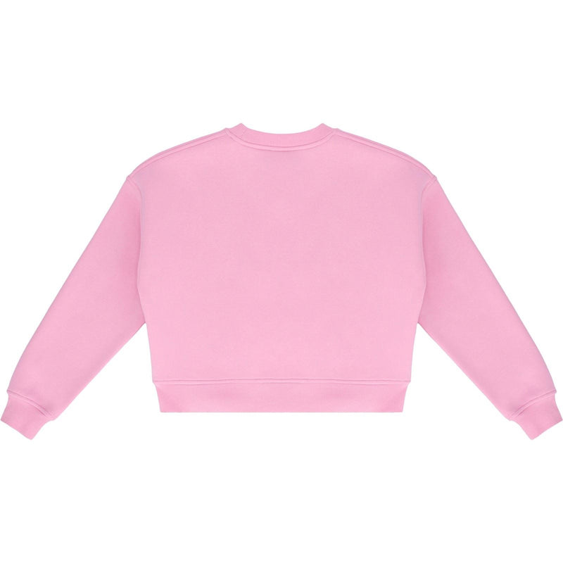 Hunter Tina Logo Cropped Crew Cotton Women's Pink Sweatshirt