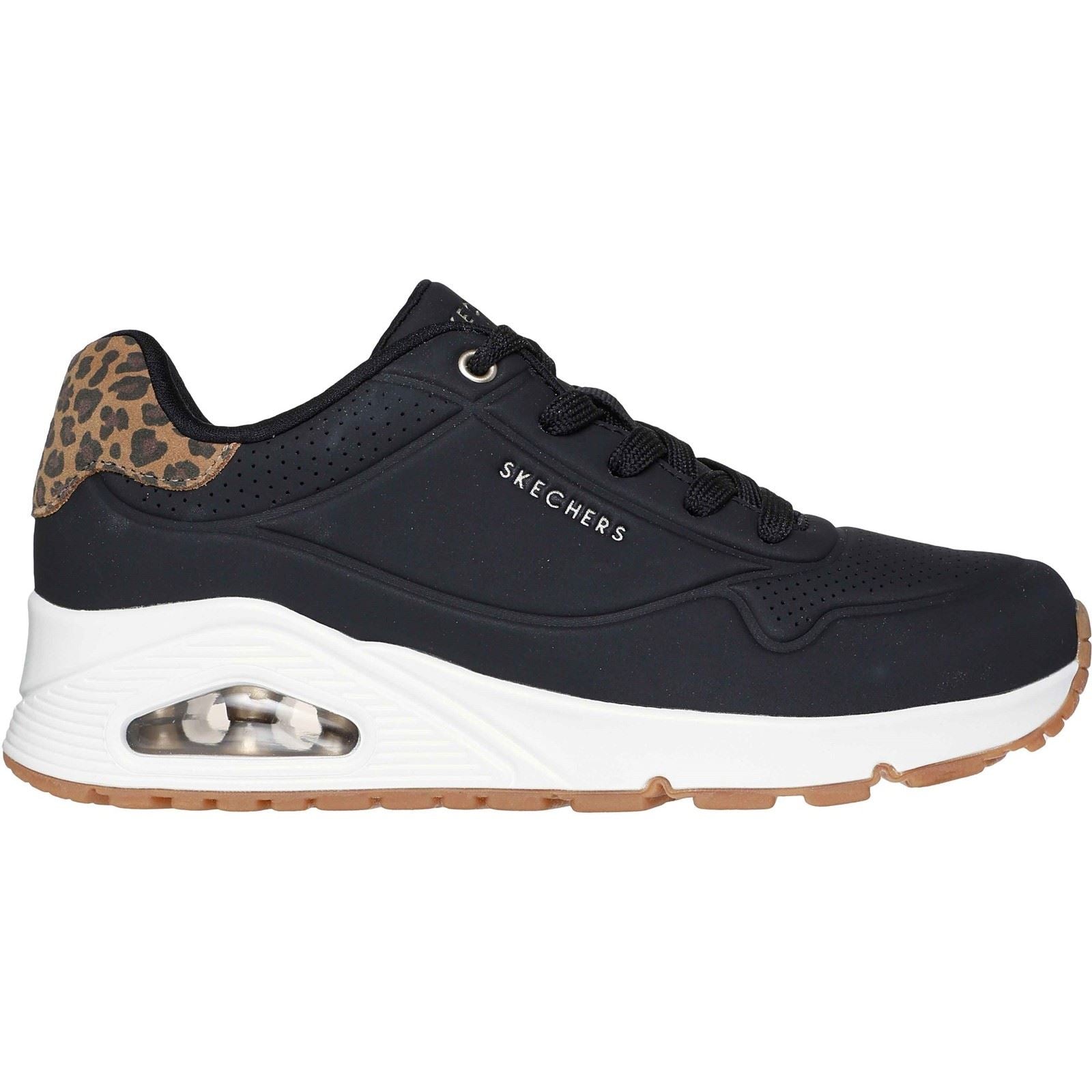 Skechers UNO - Jungle Nite Polyurethane Women's Black/Leopard Standard Trainers