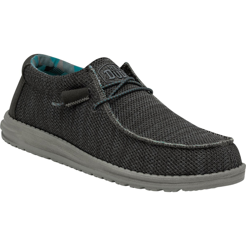 HEYDUDE Wally Sox Faux Suede Men's Charcoal Boat Shoes