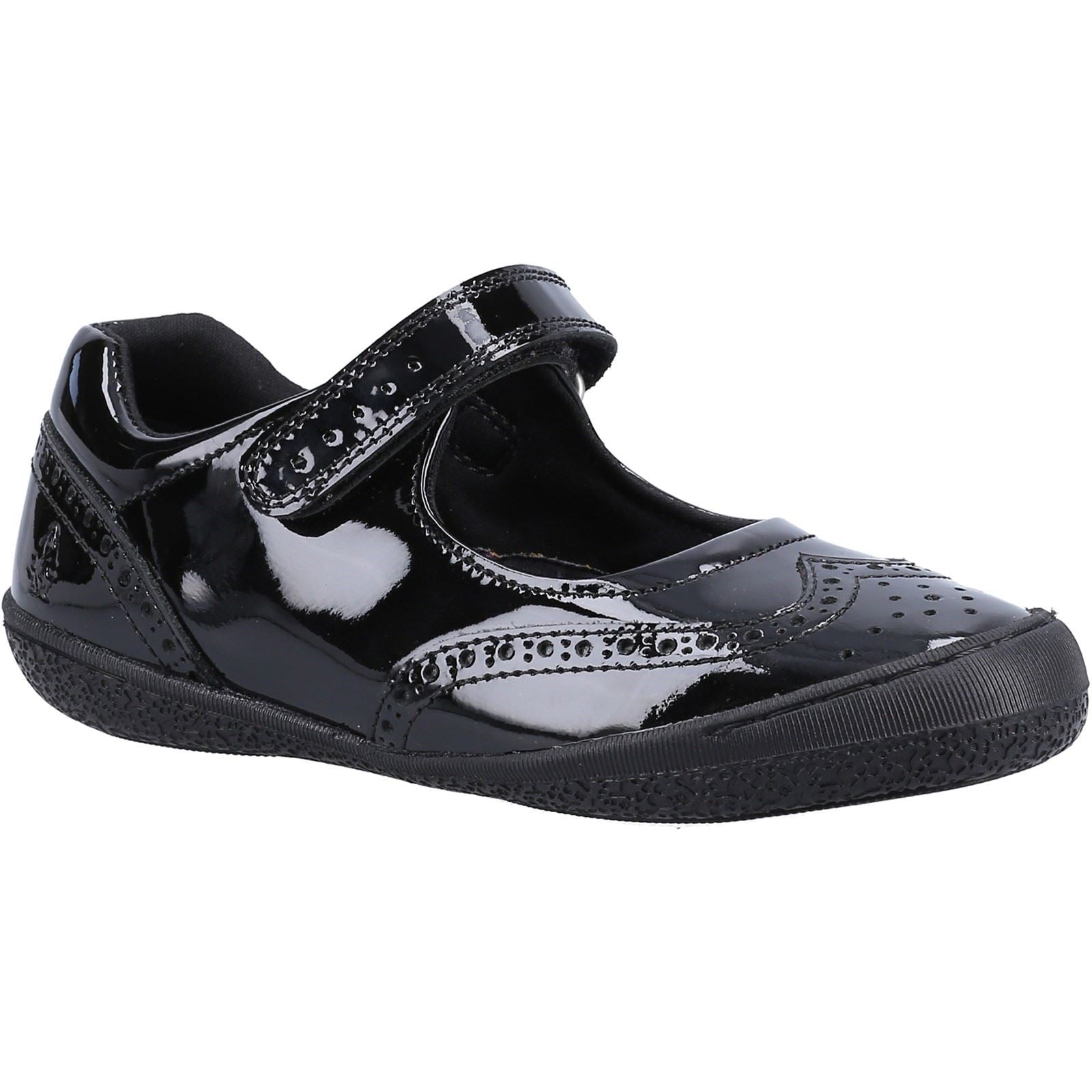 Hush Puppies Rina Junior/Youth Girls Black Patent Leather Shoes