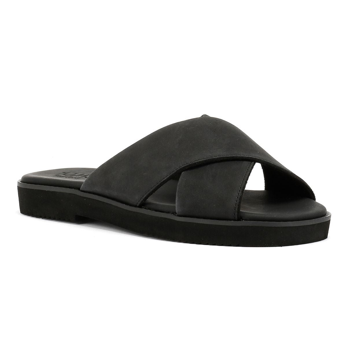TOMS Mae Crossover Leather Women's Black Sandals