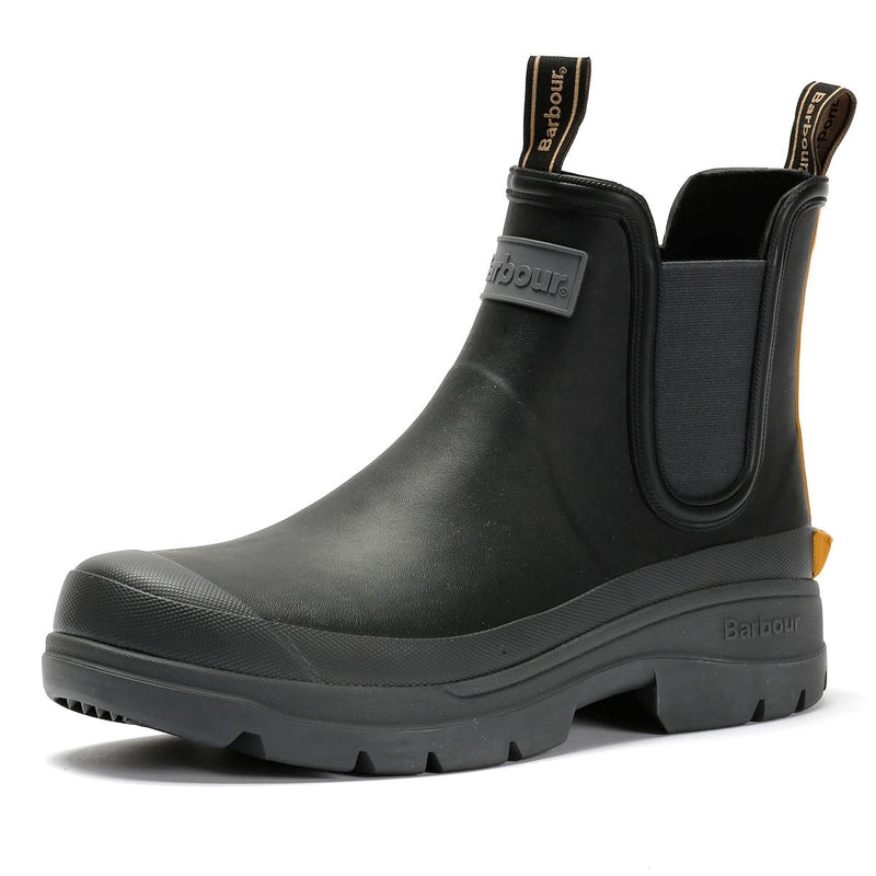 Barbour Nimbus Chelsea Men's Black/Ochre Wellington Boots
