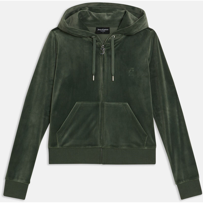 Juicy Couture Robertson Classic Jacket Synthetic Women's Green Hooded Sweatshirt
