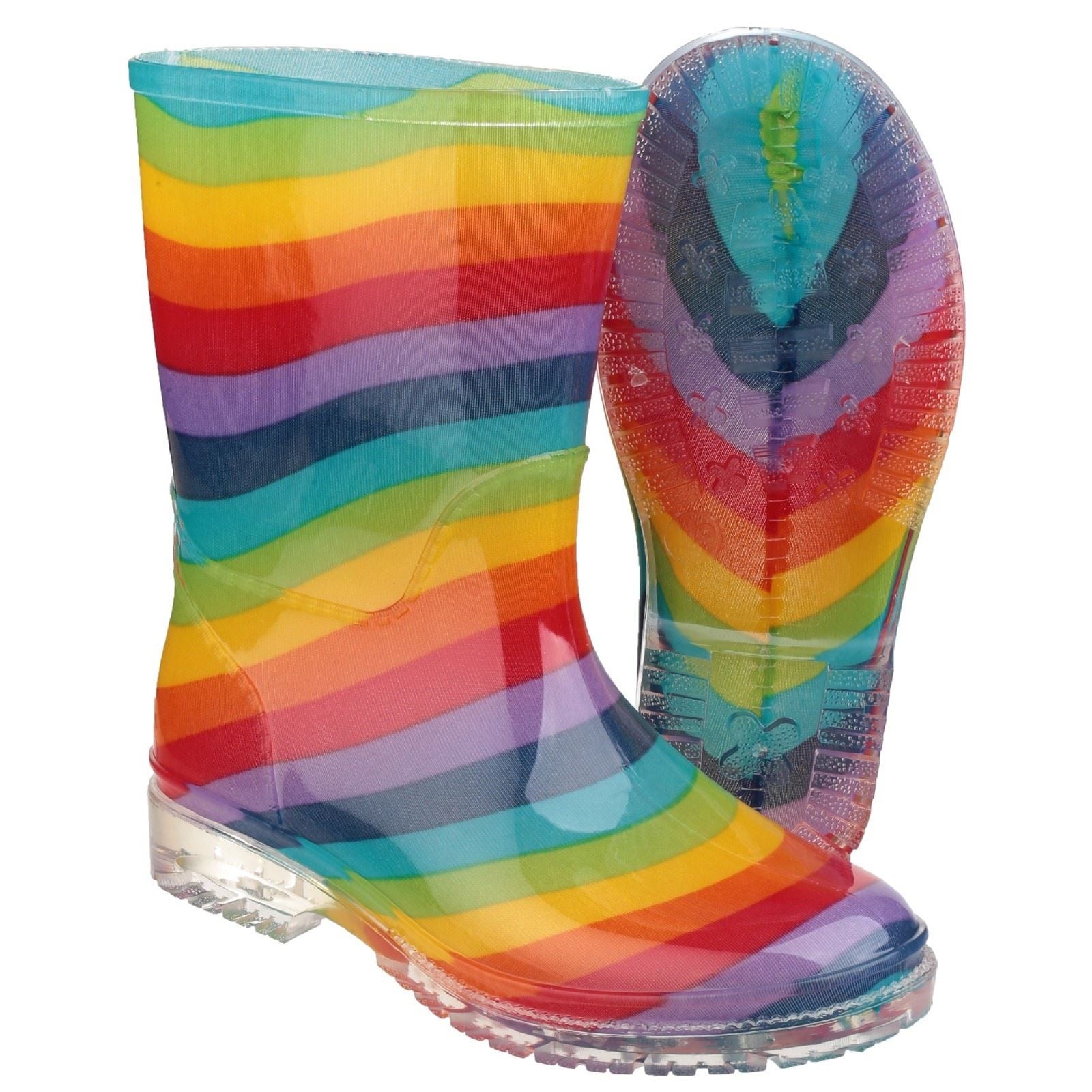 Cotswold PVC Jnr PVC Girls's Rainbow Wellington Boots