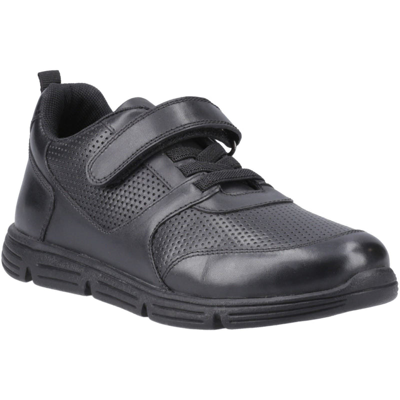 Hush Puppies Alfie Bungee Snr Leather Boys's Black Shoes