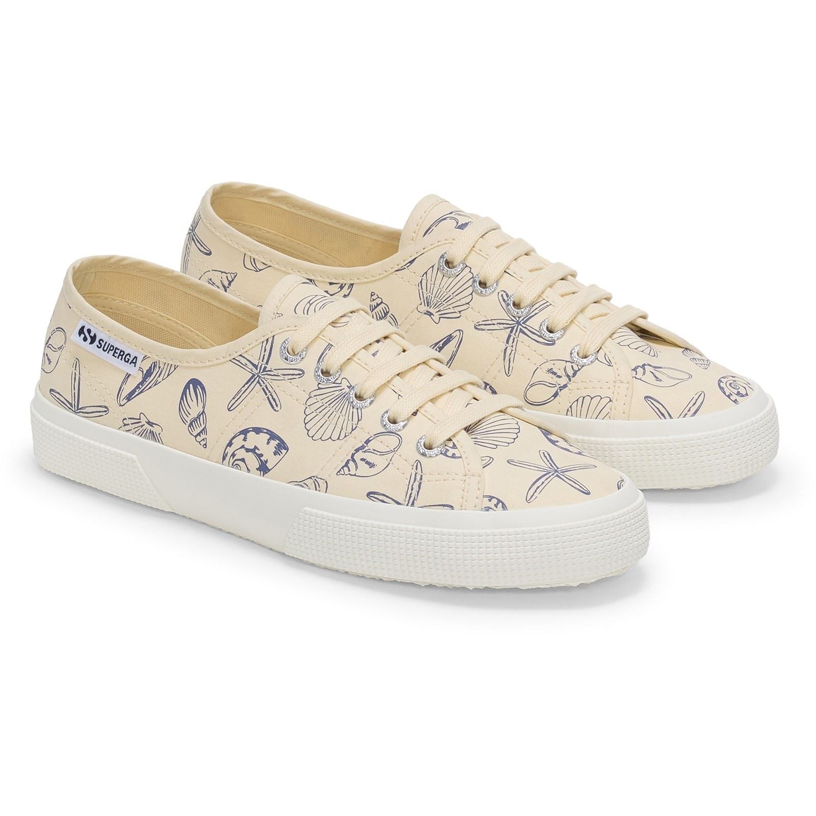 Superga 3750 Seashells Print Cotton Women's Beige Sneakers