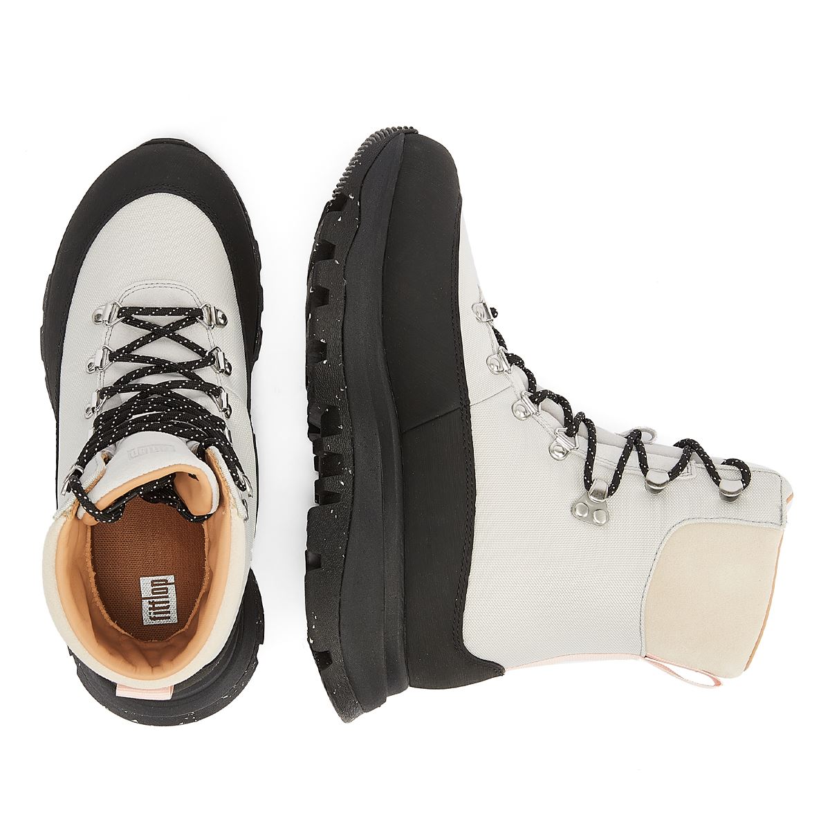 FitFlop Neo-D-Hyker Leather Women's Black/White Boots
