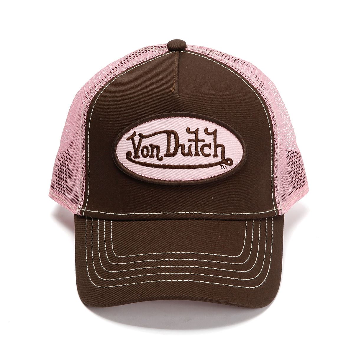 Von Dutch Staple Trucker Cotton Choc/Pink Caps