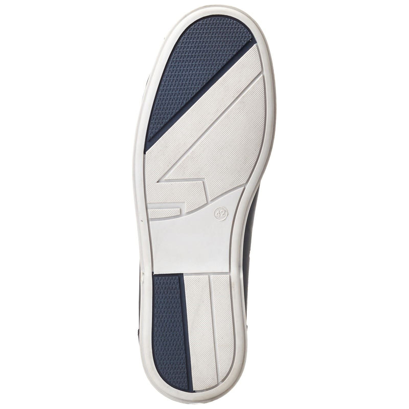 Base London Stern Leather Men's Navy Boat Shoes