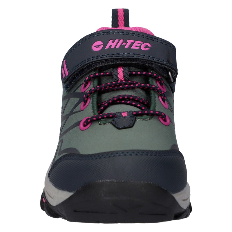 Hi-Tec Blackout Low Synthetic Soft Shell Girls's Dark Forest/India Ink/Pink Hiking Boots