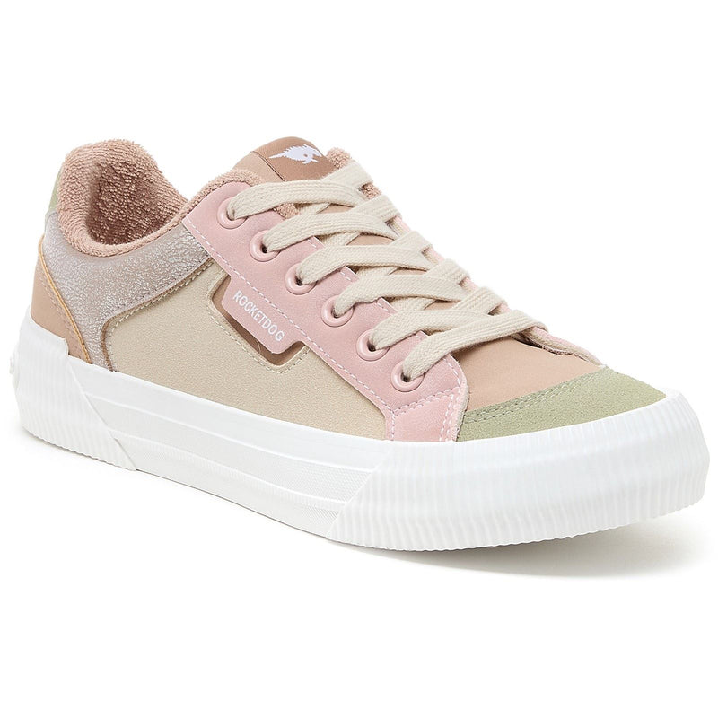 Rocket Dog Cheery Blocked PU/Seude Women's Taupe Trainers