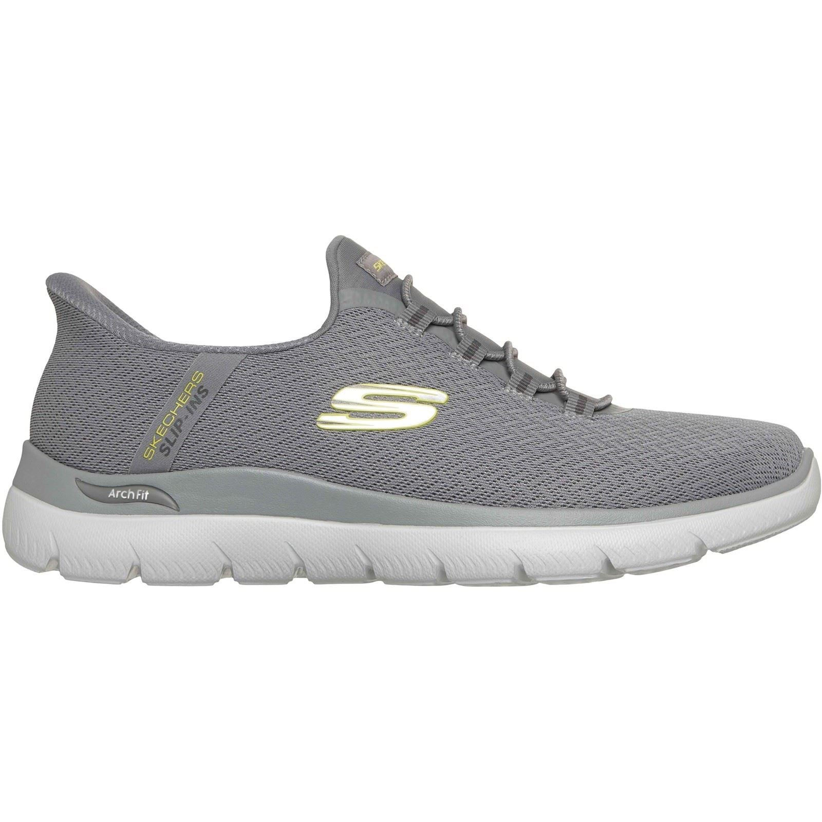 Skechers Arch Fit Summits Kynor Polyester Men's Grey/Lime Sneakers