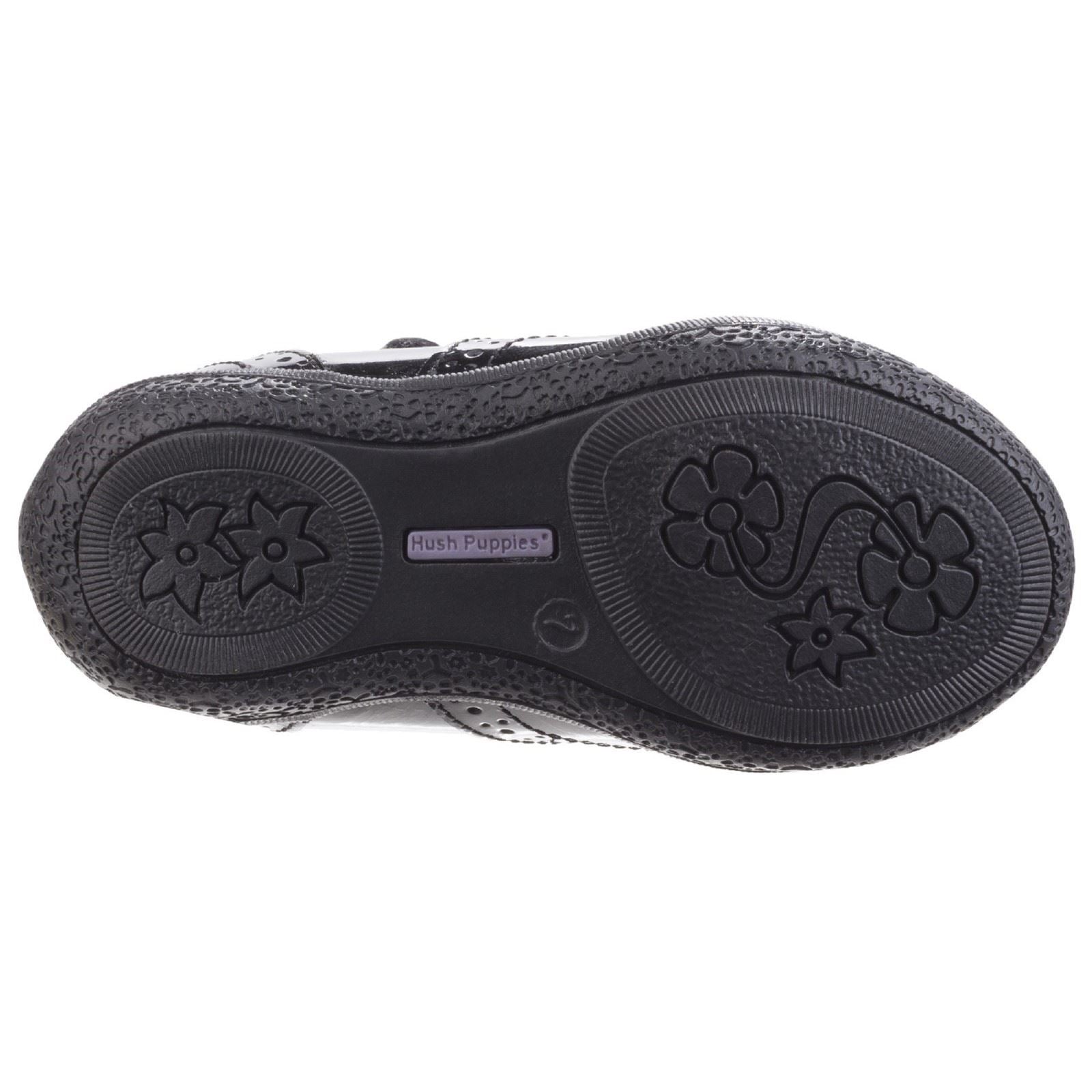 Hush Puppies Rina Junior Girls Black Patent Leather Shoes