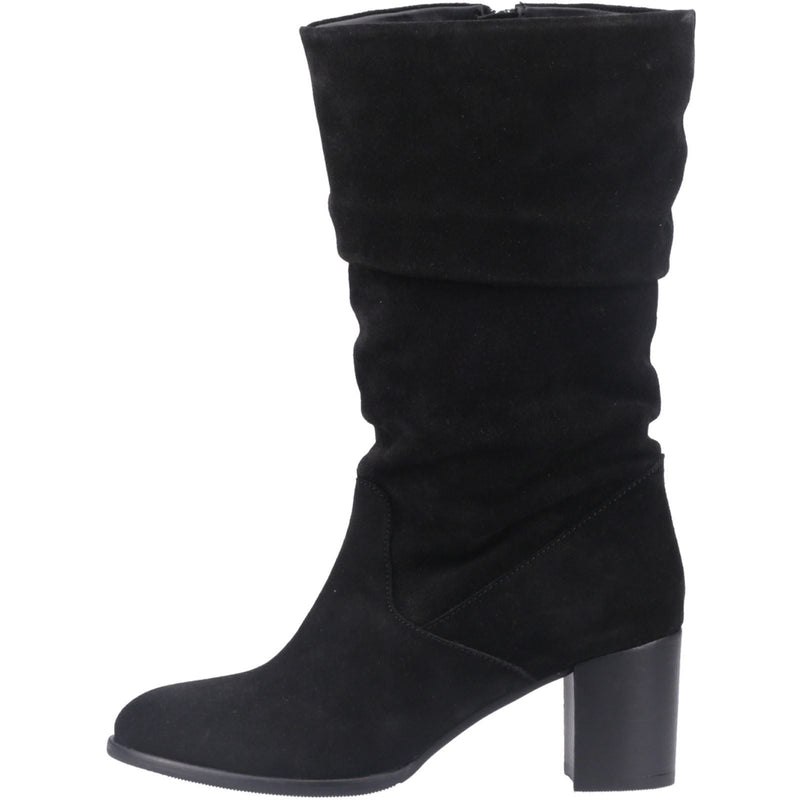 Hush Puppies Cosima Suede Women's Black Suede Heeled Knee High Boots